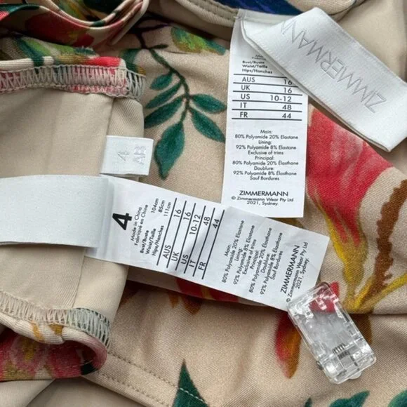 🆕 ZIMMERMANN 🧿NWOT Tropicana Balconette Bikini Top, High Cut Bottom Sz 4 US10 - Picture 15 of 16